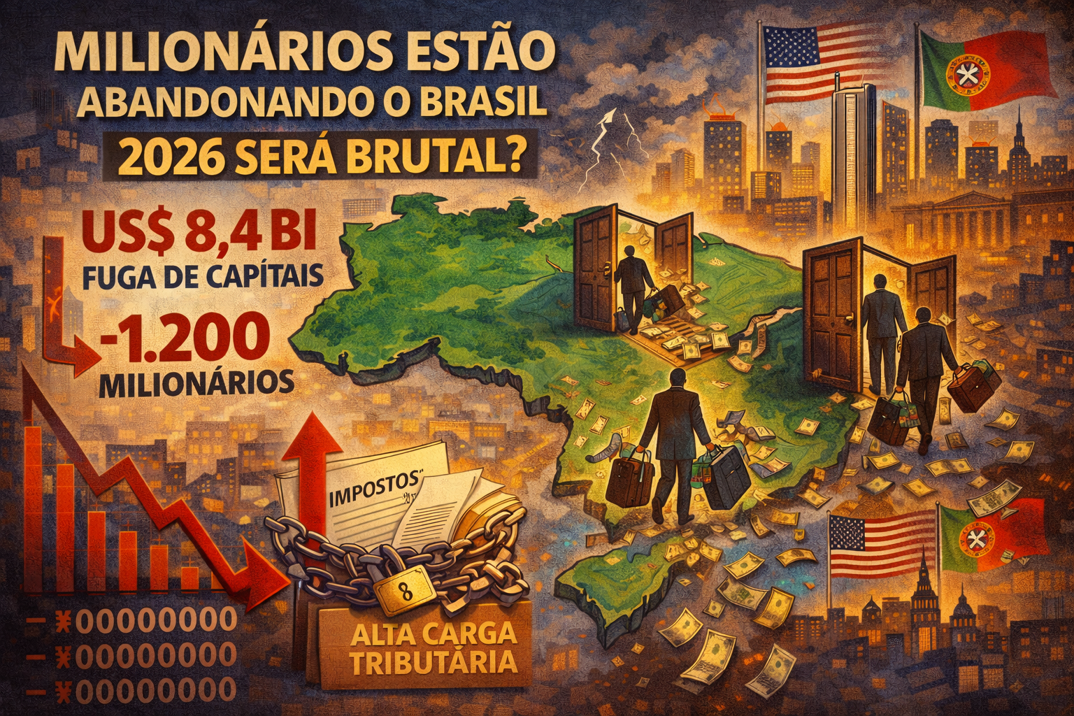 2026 será brutal: Por que milionários estão abandonando o Brasil