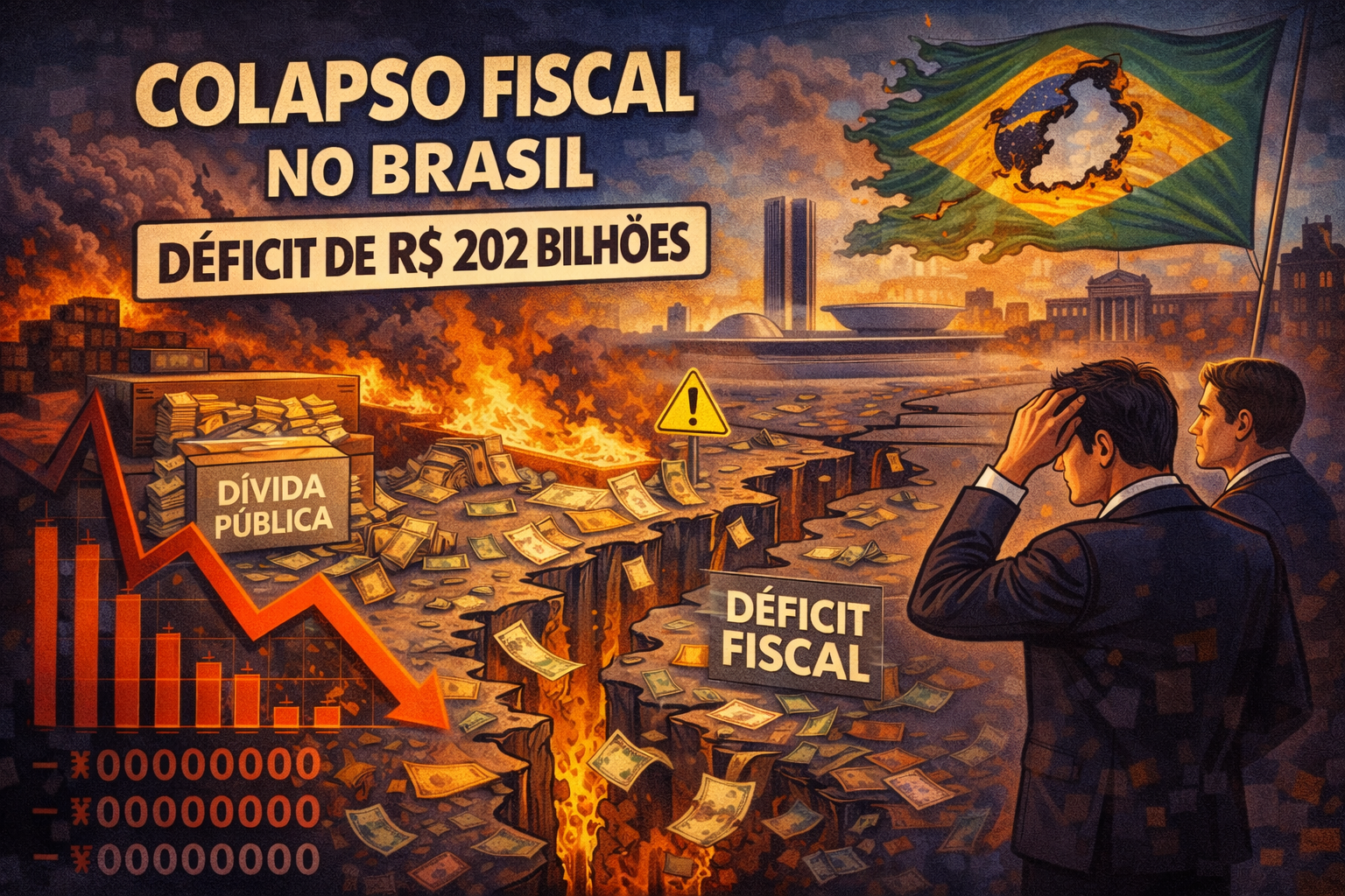 Déficit de R$ 20,2 bilhões expõe colapso fiscal brasileiro