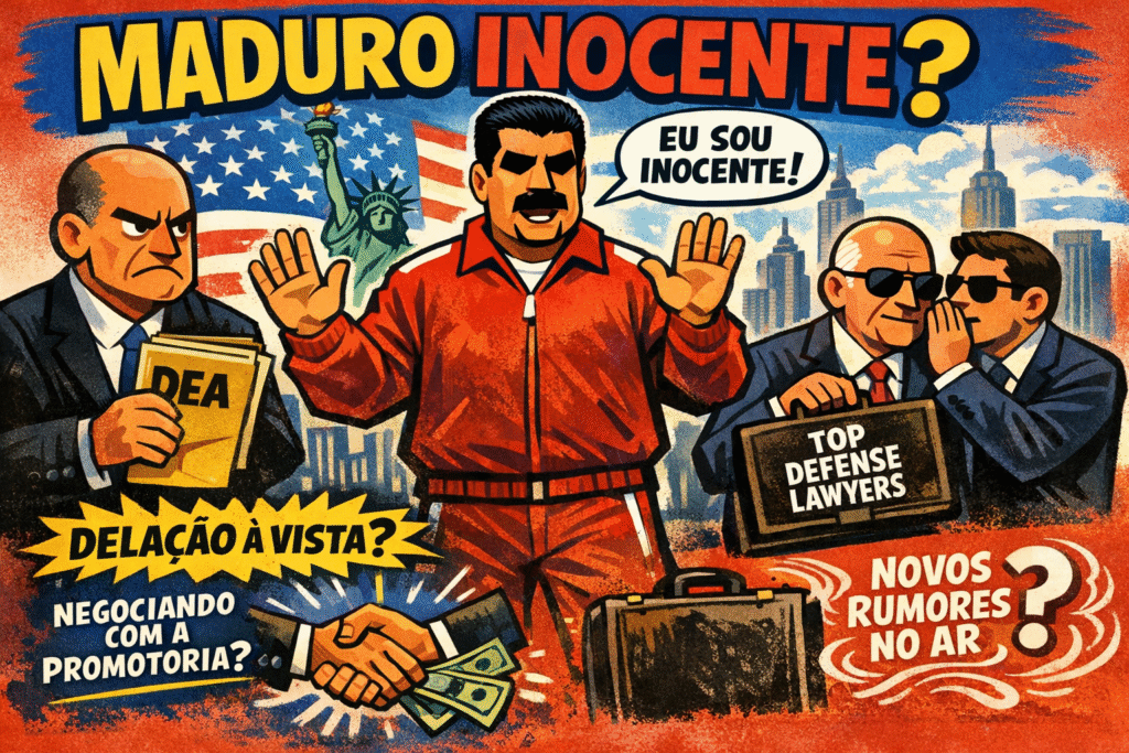 Nicolás Maduro em tribunal com Barry Pollack, advogado de Julian Assange, gerando debates sobre possível delação