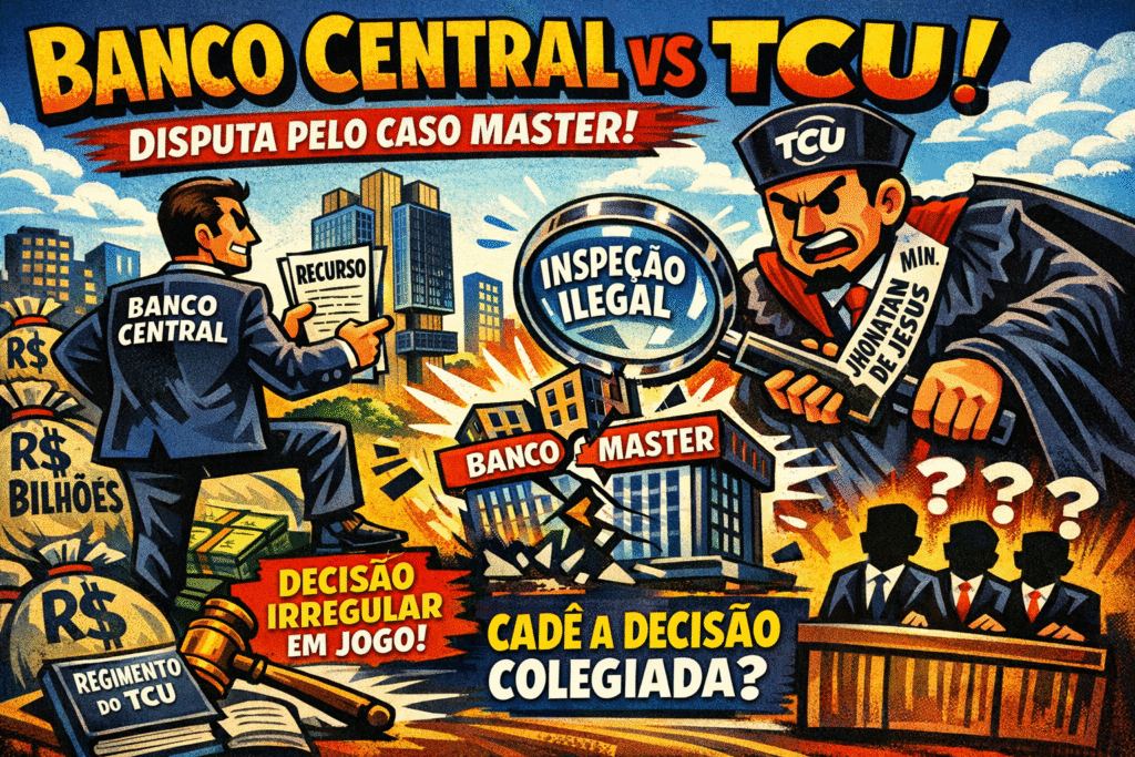 Disputa jurídica entre Banco Central e TCU sobre liquidação do Banco Master