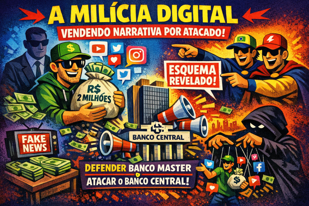 Esquema do Banco Master para contratar influenciadores digitais contra Banco Central