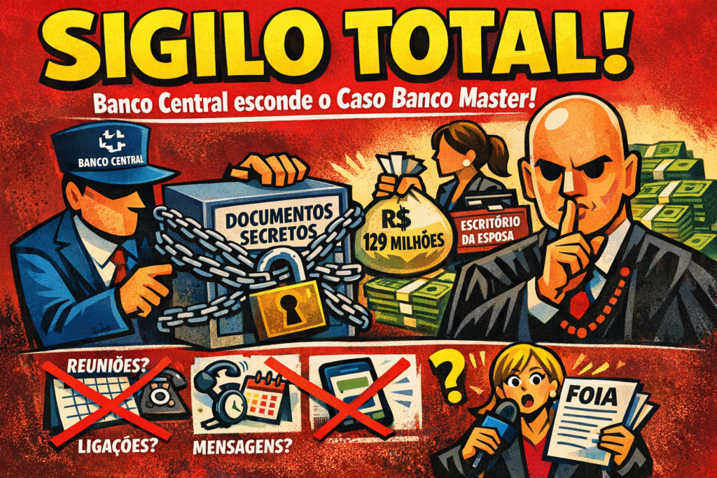 Banco Central e STF decretam sigilo total no caso Banco Master envolvendo Alexandre de Moraes
