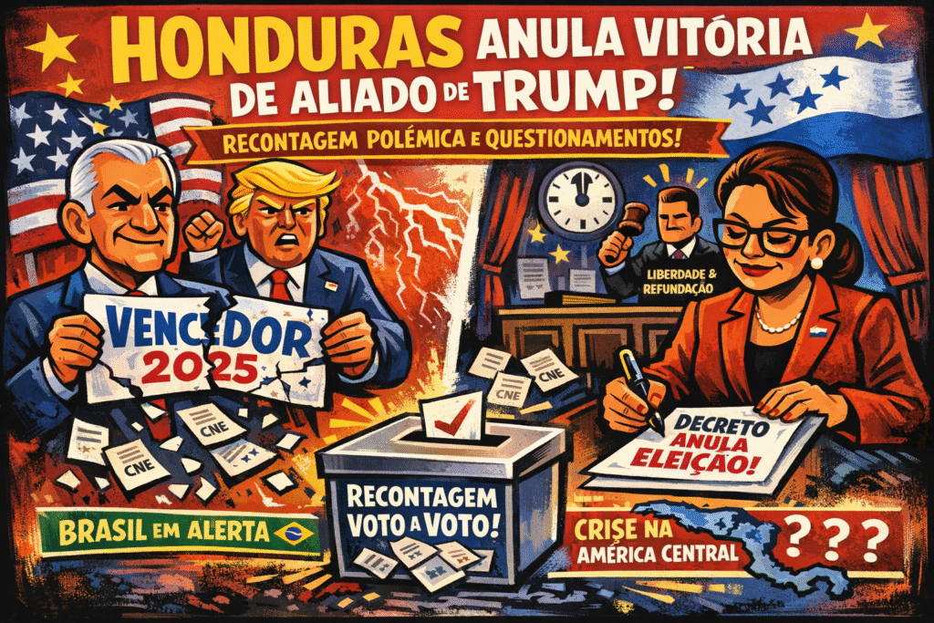 Bandeira de Honduras em contexto político durante debate sobre eleições