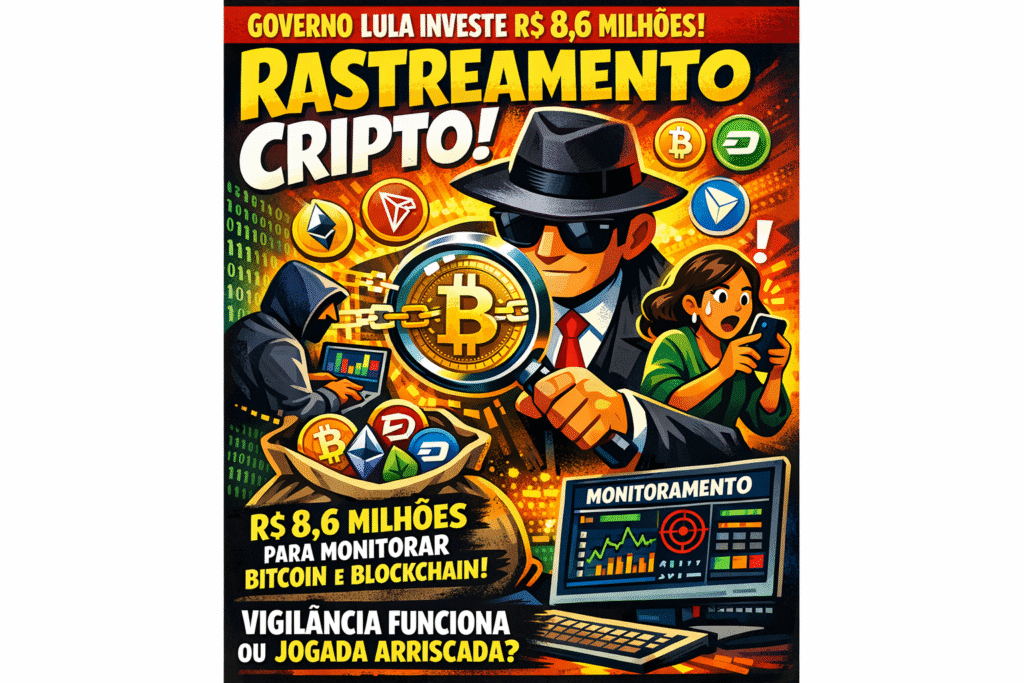 Imagem ilustrativa sobre sistema de monitoramento de criptomoedas implementado pelo governo brasileiro