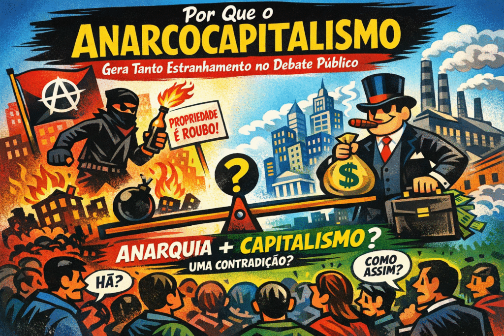 Bandeira amarela e preta do anarcocapitalismo representando capitalismo e anarquia em conceito político neutro
