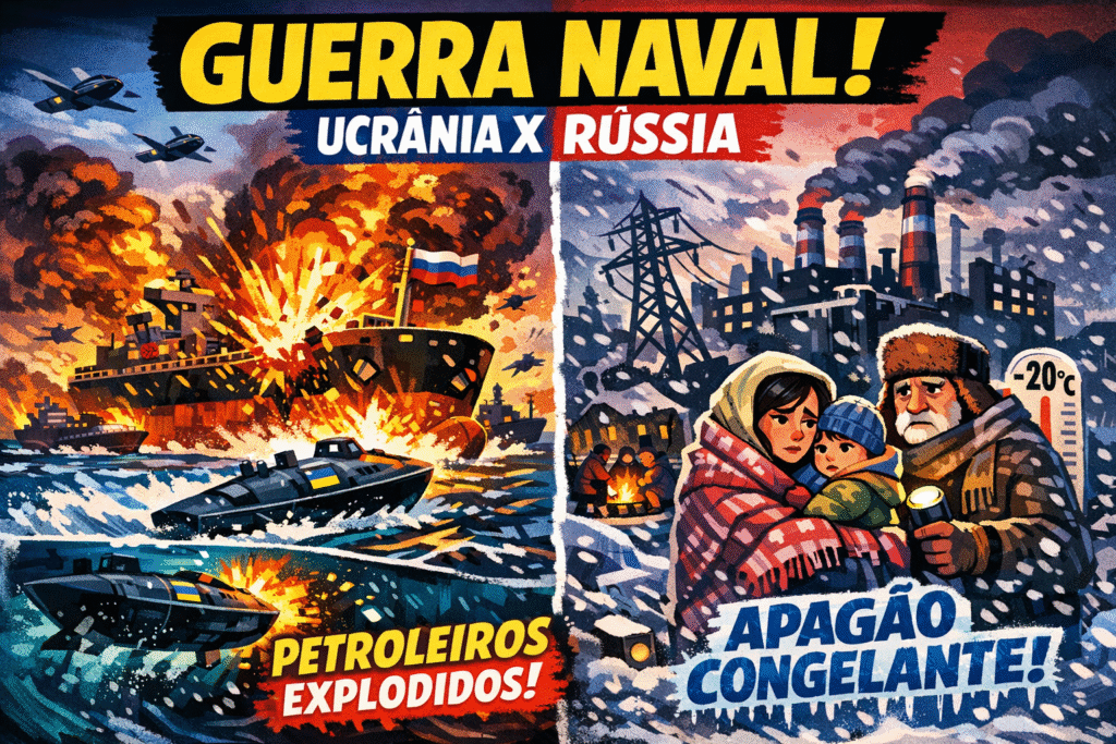 Drone naval ucraniano Sea Baby se aproxima de petroleiro russo da frota sombra no Mar Negro durante operação militar