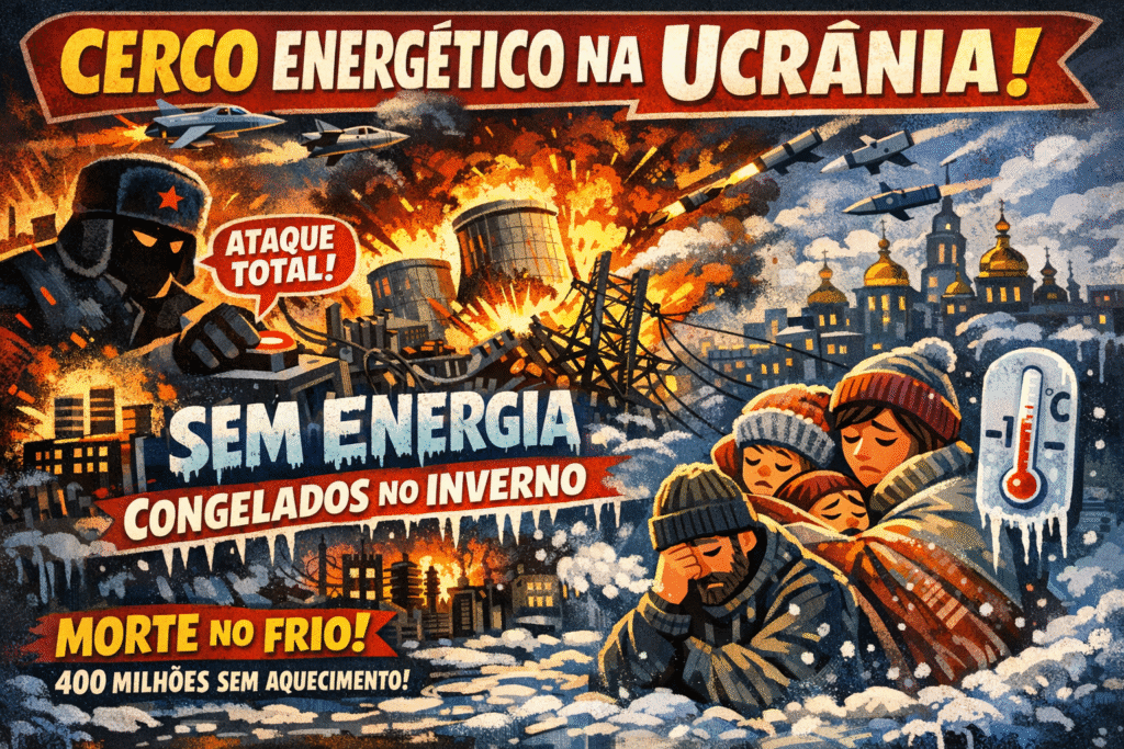 Técnicos ucranianos reparando infraestrutura elétrica após ataques russos no inverno