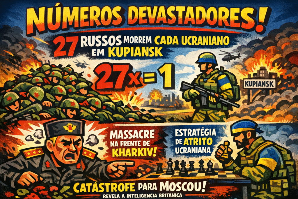 Soldados ucranianos em posição defensiva próximo a Kupiansk durante conflito com forças russas