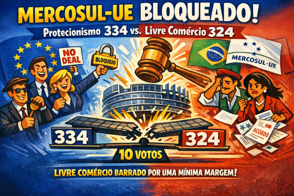 Parlamentares europeus votam sobre acordo comercial entre Mercosul e União Europeia em sessão de janeiro 2026