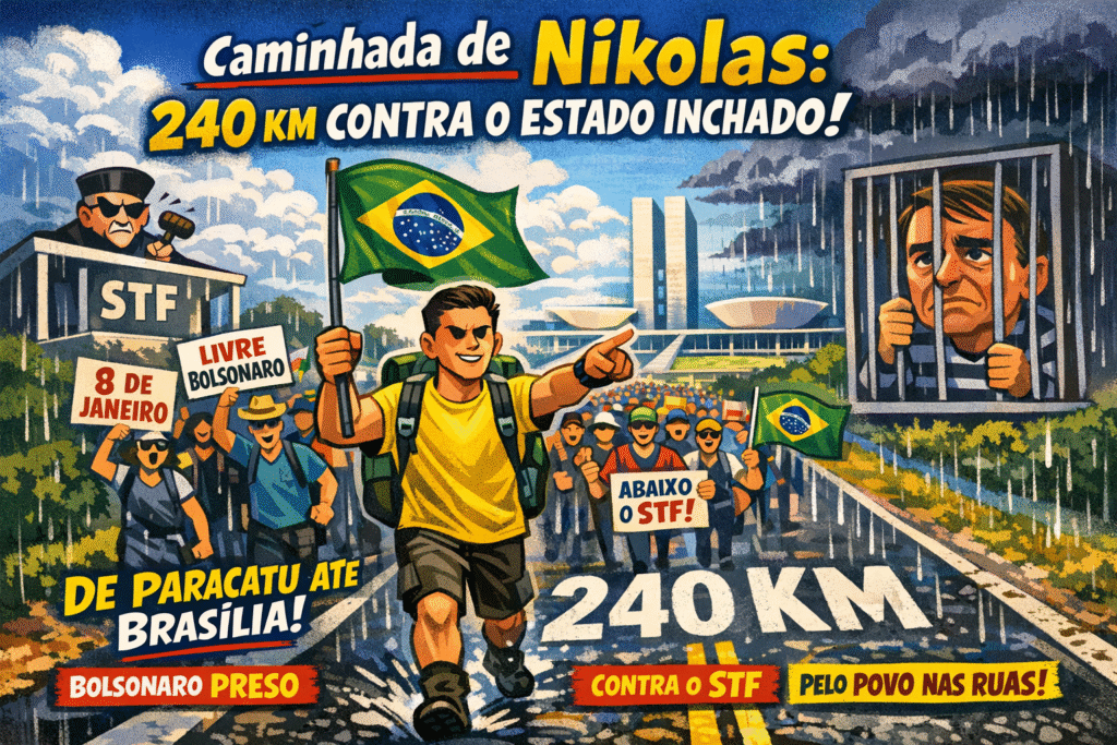 Deputado Nikolas Ferreira lidera caminhada de 240 km de Minas Gerais a Brasília em protesto político