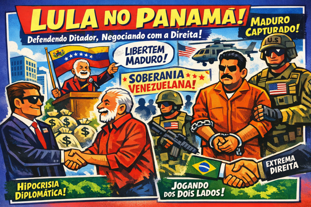 Lula no Panamá defendendo soberania venezuelana enquanto negocia com presidentes de direita
