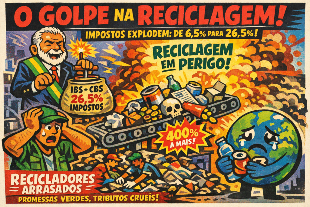 Catadores trabalhando em cooperativa de reciclagem afetados pela reforma tributária de Lula