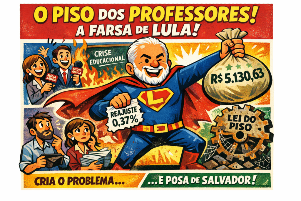 Lula assinando medida provisória do piso salarial dos professores em evento no Palácio do Planalto