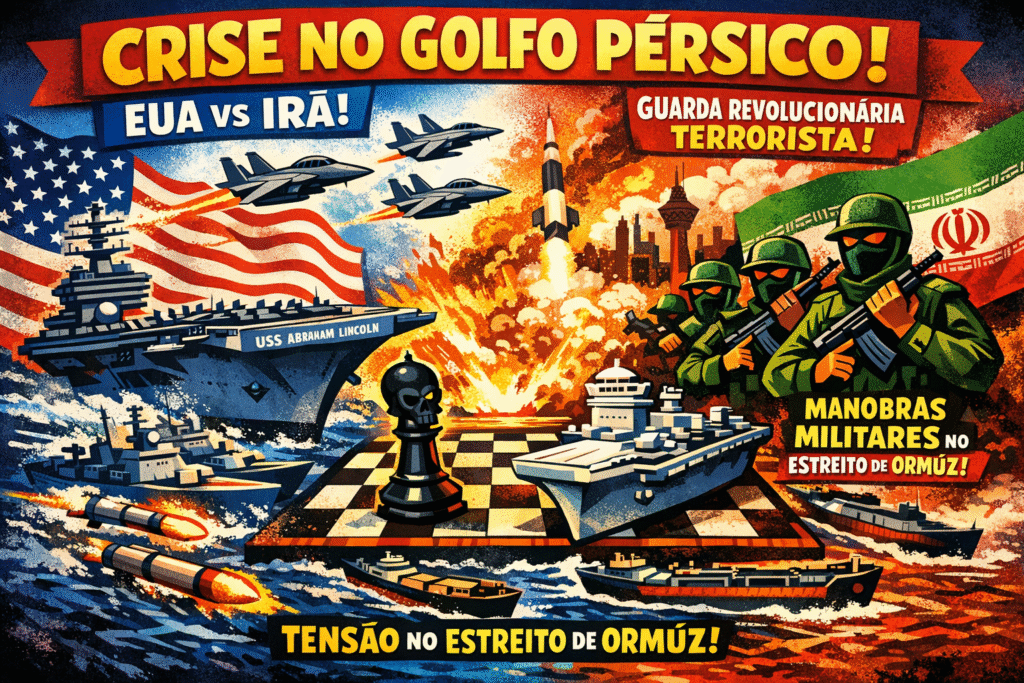 USS Abraham Lincoln porta-aviões americano navegando em direção ao Golfo Pérsico em meio a tensões com Irã