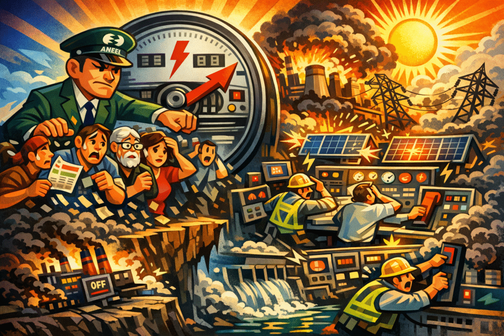 ANEEL força 2,5 milhões para tarifa mais cara após sistema quase entrar em colapso